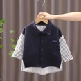 thumbnail image 3 of Baywell Toddler Boys and Girls Casaul Long Sleeve Top Button Down Front Lapel Collar Shirt, 3 of 5