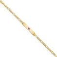thumbnail image 2 of 14K Yellow Gold Semi-Solid Medical Polished Red Enamel Figaro Id Bracelet (8 X 6.5) Made In United States xm563cr-8, 2 of 5