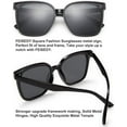 thumbnail image 4 of FEISEDY Retro Square Polarized Sunglasses Women Men Oversized Vintage Shades B2600, 4 of 8