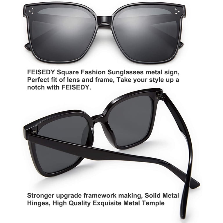 Oversized Retro Square Sunglasses Polarized Lenses Metal Temple s-l400.jpg main image 2