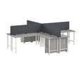 thumbnail image 2 of Hustle 4 Person L Shaped Desk with Drawers in Platinum Gray - Engineered Wood, 2 of 9
