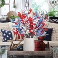 thumbnail image 7 of 15 Pcs 4th of July Artificial Flowers Fake Patriotic Babys Breath Flowers for Independence Day Decor Blue White Red Silk Flowers for Memorial Day Floral Arrangement Home Wedding, 7 of 7