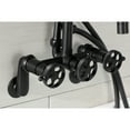 thumbnail image 3 of Kingston Brass AE8450RKX Webb 7-Inch Adjustable Wall Mount Clawfoot Tub Faucet with Knurled Handle and Hand Shower, Matte Black, 3 of 7
