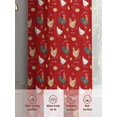 thumbnail image 6 of Farm Chicken Sheer Curtains 2 Panels Set White Hen Rooster Red Background Abstract Sheer Window Curtains Light Filtering Rod Pocket Voile Drapes for Bedroom Living Room 52"x54", 6 of 9