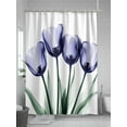 thumbnail image 5 of Purple Tulip Shower Curtain, Transparent Flowers Vintage Tulip Waterproof Shower Curtain Set with 12 Hooks Lightweight Washable Fabric Shower Curtains for Bathroom 36x72 Inches, 5 of 6