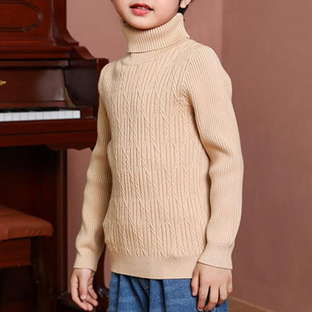 

ATOGUTA Toddler Long Sleeve Shirt Boy Girl Toddler Comfort Soft Thick Basic Crewneck Tee Tops Khaki Size 3T-14