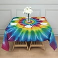 thumbnail image 3 of Colorful Tie Dye Mandala Pattern Square Tablecloth,Waterproof Square Table Cover,Wipeable Spillproof Washable Table Cover for Home Kitchen Party Decor 42"X42"(107x107cm), 3 of 6