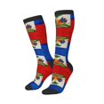 thumbnail image 2 of Women's Knee High Socks Haitian Flag Thermal Soft Knee Long Socks, 2 of 7
