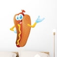thumbnail image 1 of Hot Dog Cartoon Wall Mural Decal by Wallmonkeys Vinyl Peel and Stick Graphic (24 in H x 22 in W), 1 of 4