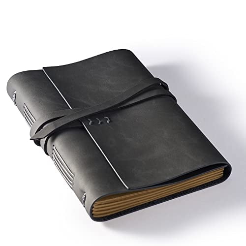 Diario de cuero MAYBELL 6'x8' unisex cuaderno rayado 200 páginas Gris