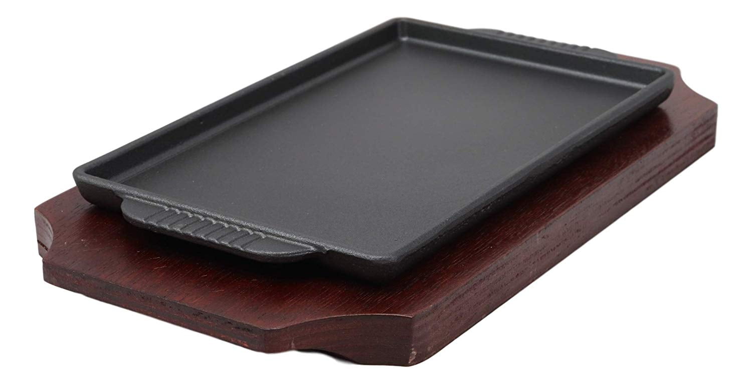 Mr. Bar-B-Q Cast Iron Fajita Platter Set – Skillet & Base