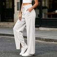 thumbnail image 5 of Gytharion Women's Straight Leg Sweatpants High Waist Side Slit Lounge Pants Elastic Waist Relaxed Fit Casual Pants with Pockets for Travel, 5 of 8