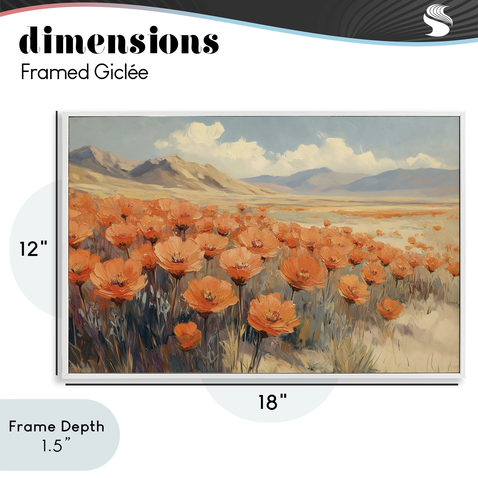 Stupell Industries Desert Poppies in Valley White Framed Giclee Art, design by Gina Kelly
