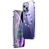 Dteck Case for iPhone 14 Pro Max 6.7 inch 2022, Compatible with MagSafe, Slim Plating Transparent PC Cover Magnetic Rugged Case for iPhone 14 Pro Max, Purple