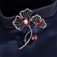 thumbnail image 4 of Rhinestone Ginkgo Leaf Brooch Pin for Women Men Black Plated Elegant Teardrop Crystal Birthstone Leaves Brooches Lapel Pins Vintage Halloween Fall Holiday Dress Accessories Jewelry Gift, 4 of 12