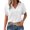 *White, variant on VBVC Women's Cotton Linen Short Sleeve Blouse , Ladies' Loose Fit Summer Tunic Top , Casual V Neck Work Shirts For Women, S-2XL