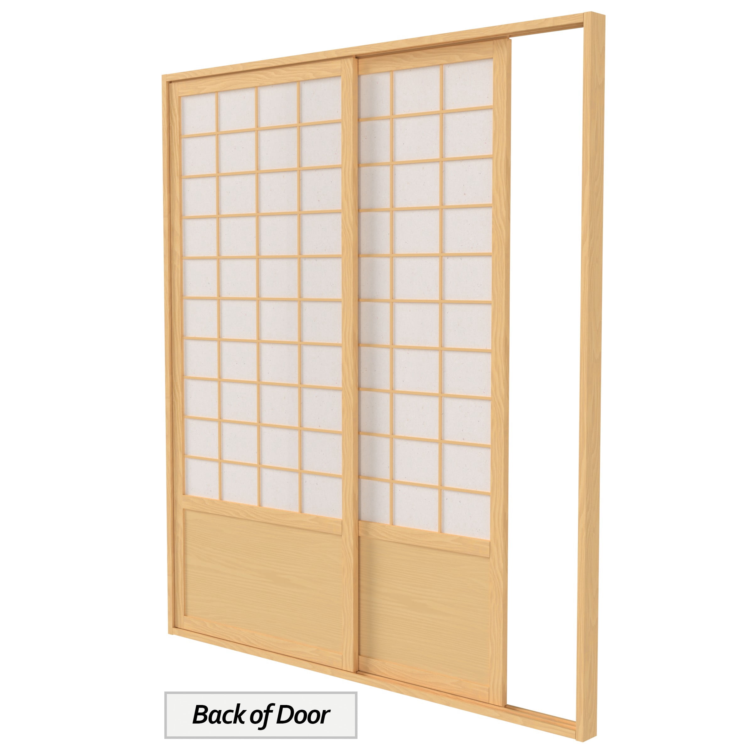 Red Lantern 7 ft. Tall Zen Shoji Sliding Door Kit (Double - Sided) - Natural