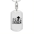 thumbnail image 5 of He Is Risen Stainless Steel or 18k Gold Premium Swivel Dog Tag Keychain, 5 of 16