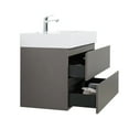 thumbnail image 3 of 36" Gray Wall Mounted Bathroom Vanity with Sleek Handle-Free Design and Noise-Free Drawers, 3 of 7