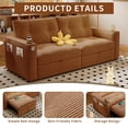 thumbnail image 5 of Hommoo 70" Convertible 2-in-1 Pull Out Couch Bed, Multi-Functional Corduroy Loveseat Sleeper Sofa Bed, Orange, 5 of 7