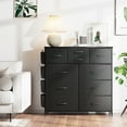thumbnail image 2 of GIKPAL Fabric Dresser with Wood Top, Storage Tower for Bedroom & Closet, PU Black, 2 of 10