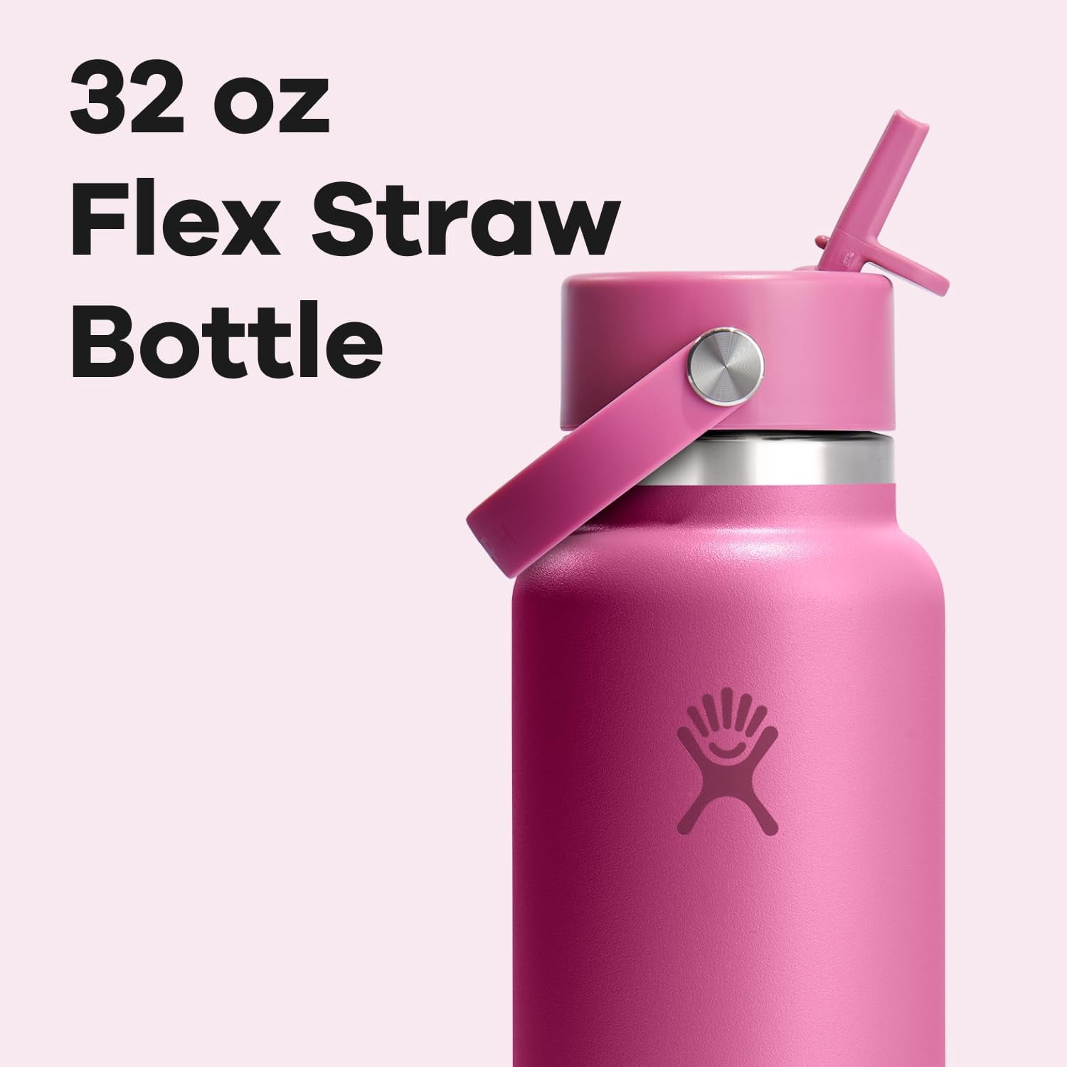 Hydro Flask MAGENTA Wide Mouth Water Bottle with Flex Straw Cap