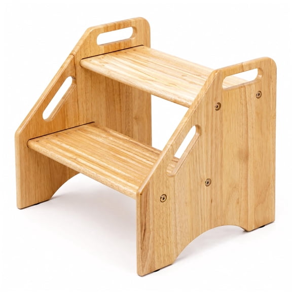 NABYTOK Ruberwooden 2-Step Stool for Kids and Adults, 200 lb Capacity
