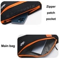 thumbnail image 4 of Hukapapa Riñonera para exteriores Riñonera de viaje de poliéster impermeable de gran capacidad con hombro colgado en la cintura negro, 4 of 5