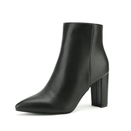 

Dream Pairs Women s Fashion Chunky High Heel Ankle Booties Party Dress Shoes SIANNA-1 BLACK/PU Size 9