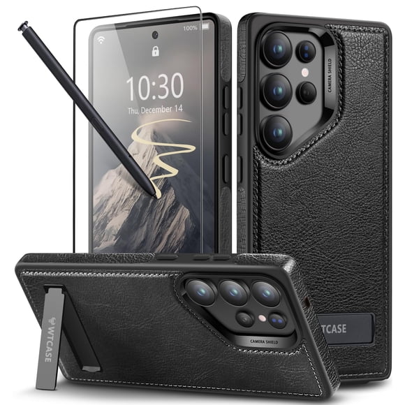 Funda de teléfono WTCASE de piel magnética fuerte para Samsung S25 Ultra