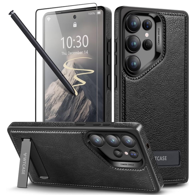 Funda de teléfono WTCASE de piel magnética fuerte para Samsung S25 Ultra