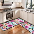 thumbnail image 3 of Kitchen Rugs Sets Of 2,Pioneer Flower Floral Print Pattern Anti Fatigue Kitchen Mat Rugs Non Slip Washable,Decorative Kitchen Floor Mats for Kitchen,Sink,Laundry,17"x47"+17"x47", 3 of 5