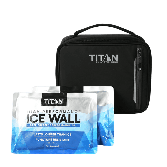 Titan by Arctic Zone Fridge Cold Horizontal Insulated Lunch Box with Reusable Ice Walls - Black Ice