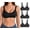 Deep Black, variant on Women's Ribbed Bra V-Neck Stretchy Breathable Underwear No Padded Double Spaghetti Straps Bras Fashion Comfort Sports Gray M