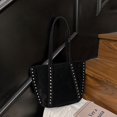 thumbnail image 3 of SPEKSEE Women Faux Suede Rivet Tote Bag Solid Color Shoulder Bag Underarm Bag Handbag Large Capacity for Daily Travel, 3 of 18