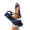 Blue, variant on Women Open Toe Platform Wedge Sandals, Rhinestone Flock Upper Adjustable Ankle Buckle Strap Casual Sandals