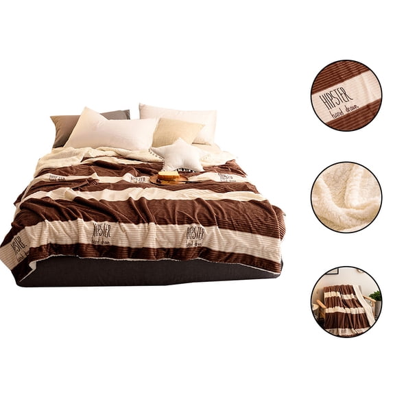 Double Side Flannel Fleece Blanket Winter Adult Soft Thick Sherpa Throw Blanket for Sofa Bed Couch