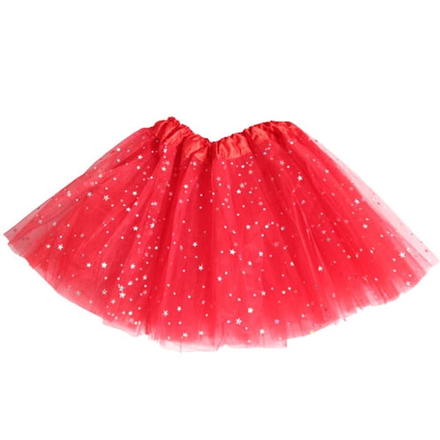 Faldas Para Niñas, Falda Tutú, Fiesta De Bebé Para Niños Pequeños, Traje De Ballet De Baile Multicolor, Faldas De Princesa Con Lentejuelas Rojas Odeerbi LM103-8048