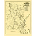 thumbnail image 2 of Parrott 26x32 White Modern Wood Framed Museum Art Print Titled - Portsmouth and Boston Railroad Routes 1848, 2 of 4