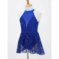 thumbnail image 6 of Alvivi Kids Girls Lace Sequin Dance Dress Halter Sleeveless Leotard Ballet Dancewear, 6 of 7