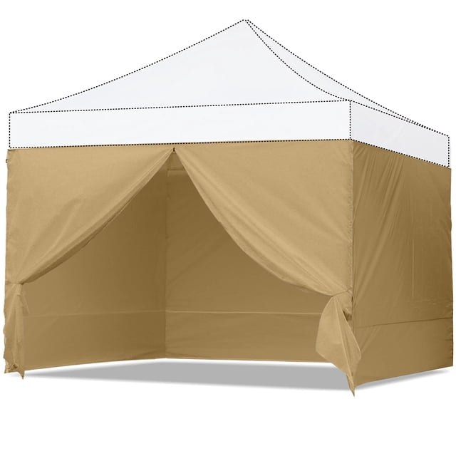 Pared lateral ABCCANOPY para toldo de 10 x 10 cm, color beige (solo 4 paredes)