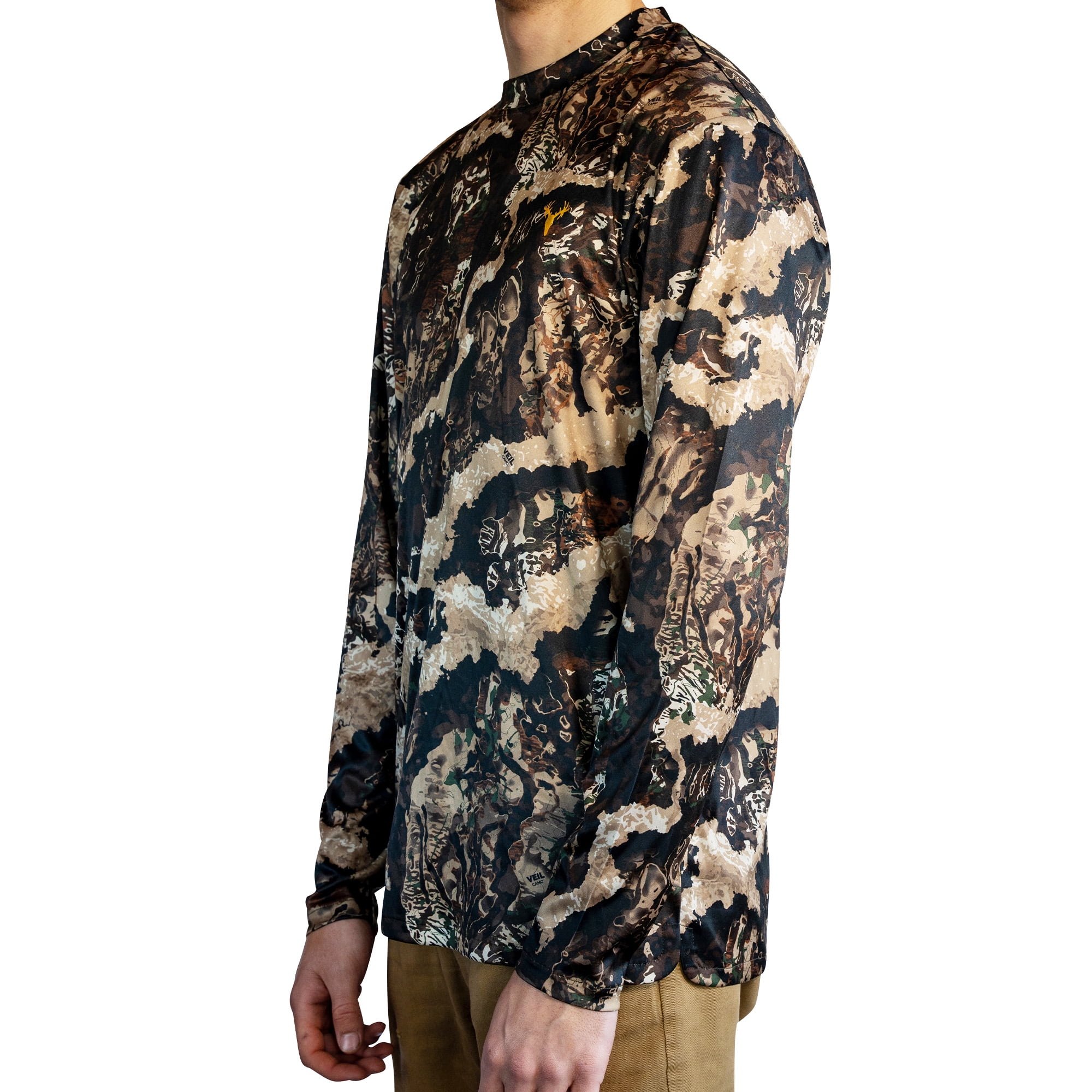 HOT SHOT Men's Camo Hunting Lightweight Performance Long Sleeve Shirt - Veil Whitetail, Medium