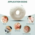 thumbnail image 4 of CHARRYARN Ear Protection Pillow with Center Hole,Faux fur cushion，Soft Memory Foam Cushion for Side Sleepers, Prevents Ear Pressure & Relieves Ear Pain-Round shaped-9*9*2inch-Beige, 4 of 4