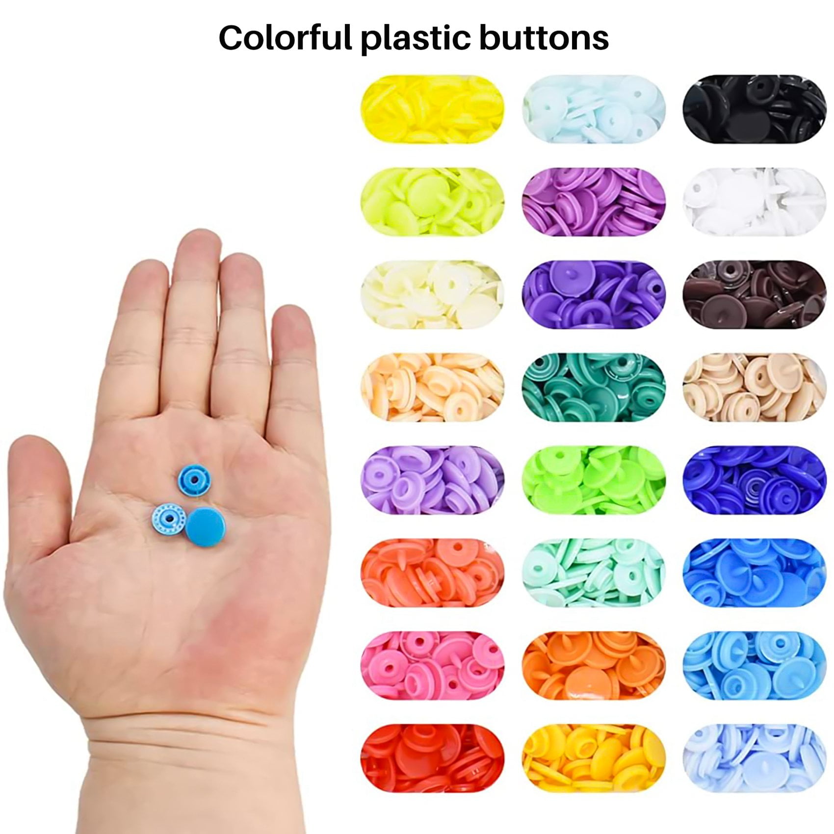 Snaps Fasteners Kit, Snap Buttons T5 with Installment Tool Kit Colorful Plastic Snaps for Sewing Clothing Crafting