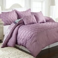 thumbnail image 2 of Lanco Purple Floral 5-Piece Reversible Comforter Set, Lavender, Full/Queen, 100% Polyester Fill, 2 of 2
