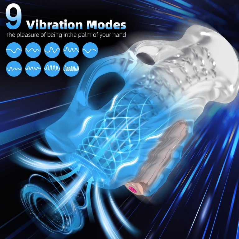 Velvet Bliss Rechargable Male Masturbator for Men, 9 Vibrating Modes, TPE Male  Masturbation Sleeve Penis Training Sex Toy-Double Sided Stroker