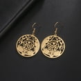 thumbnail image 2 of EUEAVAN Gold Eye of Horus Anka Circular Pendant Stainless Steel Earrings Ancient Egypt Jewelry, 2 of 5