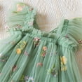 thumbnail image 5 of Tulle Dress Toddler Butterfly Back Tiered Floral Embroidered Tulle Tutu Dress 6M-4T Little Girl Back to School Clothes, Green, 3 Years, 5 of 7