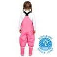 thumbnail image 2 of JAN & JUL Baby Girls Rain Pants With Bib Lightweight (Watermelon Pink, 1-2T), 2 of 6