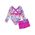 thumbnail image 7 of YiZYiF Kids Girls Gymnastics Leotard and Shorts Outfit Long Sleeve Cartoon Prints Dancewear, 7 of 7